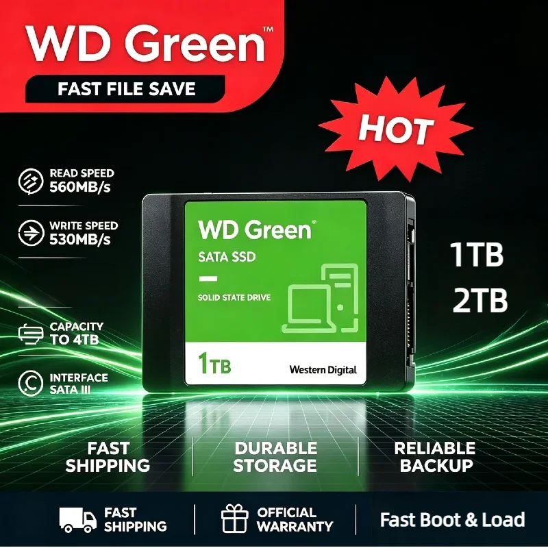 Western Digital WD SATA 3.0 Interne Festplatte 2,5 Zoll SSD 1TB 2TB 500GB Interne Solid-State-Drive für Gaming-Laptop und Desktop