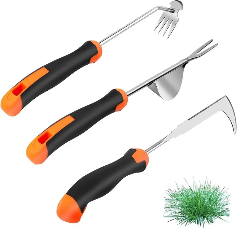

【A38M】Набор ручных инструментов для прополки щелей и трещин, ручной прополочный инструмент с рукояткой, 4-зубчатый инструмент для удаления сорняков, инструменты для прополки сада