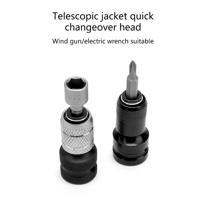 2PCS 1/2 inch Square Drives to 1/4 inch Hex Female Socket Adapter Converters Chuck Adapter for Impact Air Electric Wrench image 4