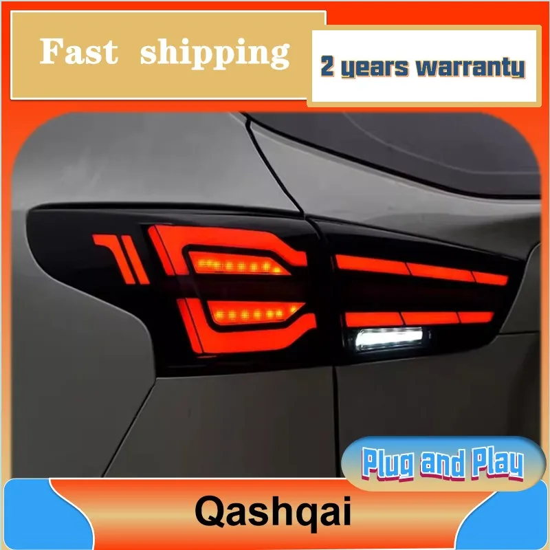 Car Styling for Nissan Qashqai Tailight 2016-2022 Qashqai Tail Light Rear DRL Fog Brake Turn Signal Reversing