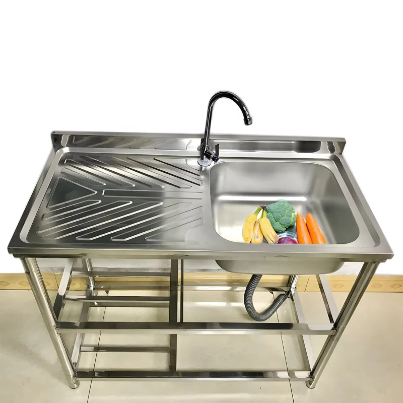 

China Manufacture Free Standing Commercial Stainless Steel Kitchen Equipment Washing Basin for Restaurant Outdoor Cleaner's Sin