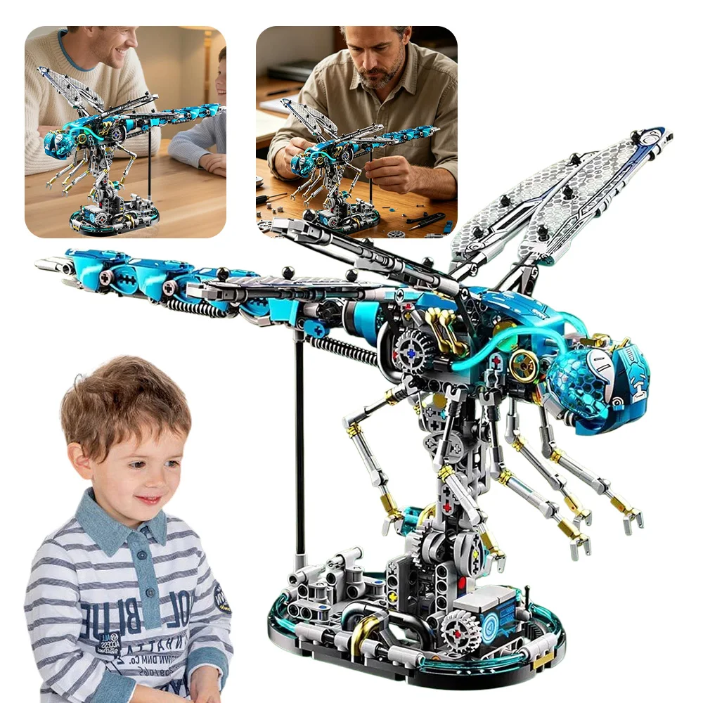 867-teiliger 3D Mechanischer Libellen-Bausatz, DIY-Architekturmodell, Ornament, Geschenkbox zur Dekoration