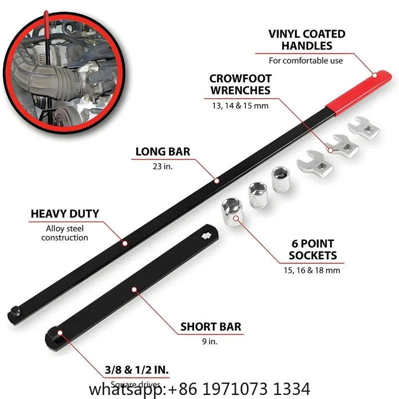 Hot Sell Universal Serpentine Belt Tensioner Tool Kit 8PC 3/8