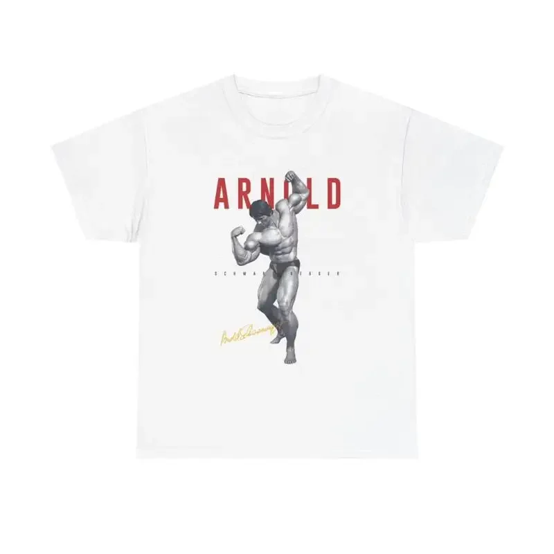 Arnold T Shirt Iron Paradise Weight Lifting Gym Gear Heavy Cotton