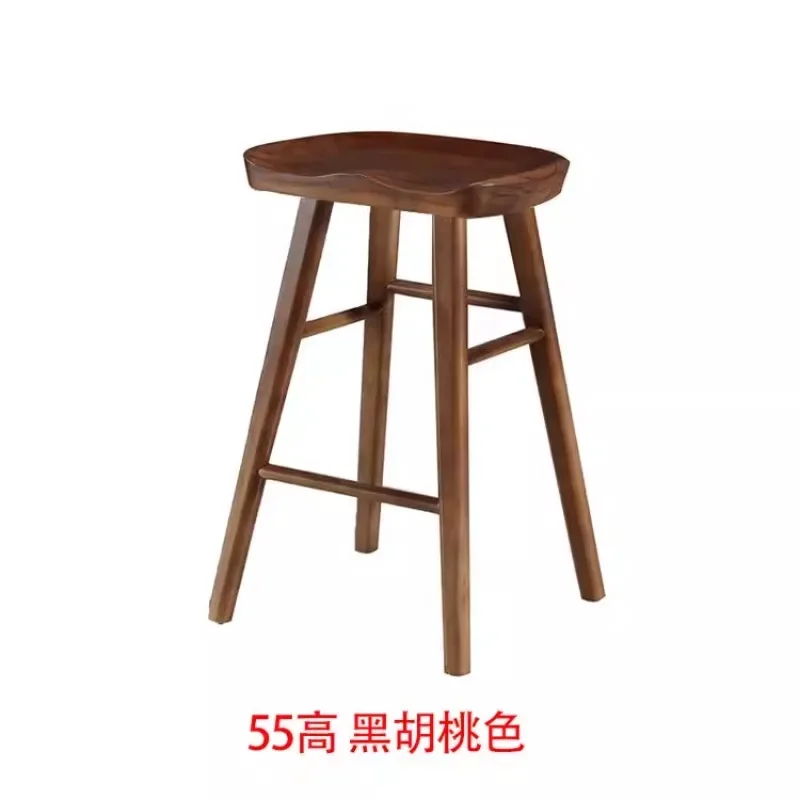 Nordic bar chair Solid wood bar stool Household chair High stool Mobile phone store stool Modern simple bar chair Barr stools