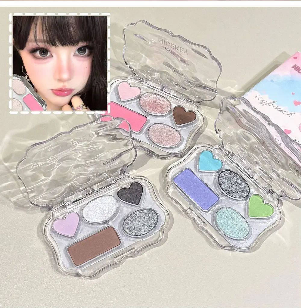 NICEKEY Farbenfrohe Lidschatten-Palette Lila Glitzer Perlmutt Matt Lidschatten Schimmerndes Make-up Langanhaltender Highlighter Augen-Kosmetik – Detail 5