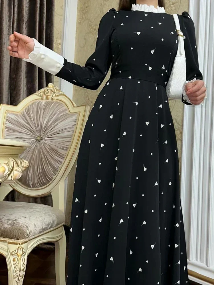 Eid Muslim Abaya for Women Party Dresses Jalabiya Saudi Vestidos Print Ramadan Morocco Dubai Islam Arab Long Robe Abayas Kaftan