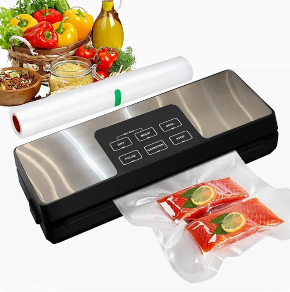 Fully Automatic ABS Vacuum Sealer 100W Plug-In Food Packaging & Fresh-Keeping Machine 1000ml Capacity for Household Outdoor Use