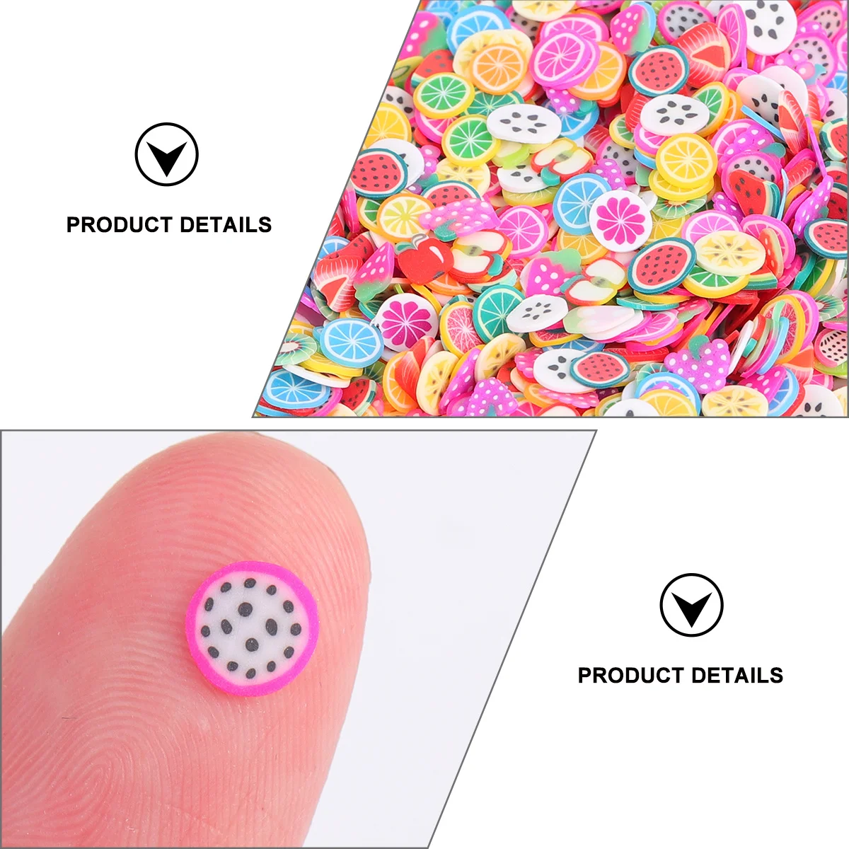 5000個 カラフルな粘土フルーツネイルスライスステッカー ネイルアートDIYステージパーティーナイトデコレーションに最適 粘土フルーツスライス