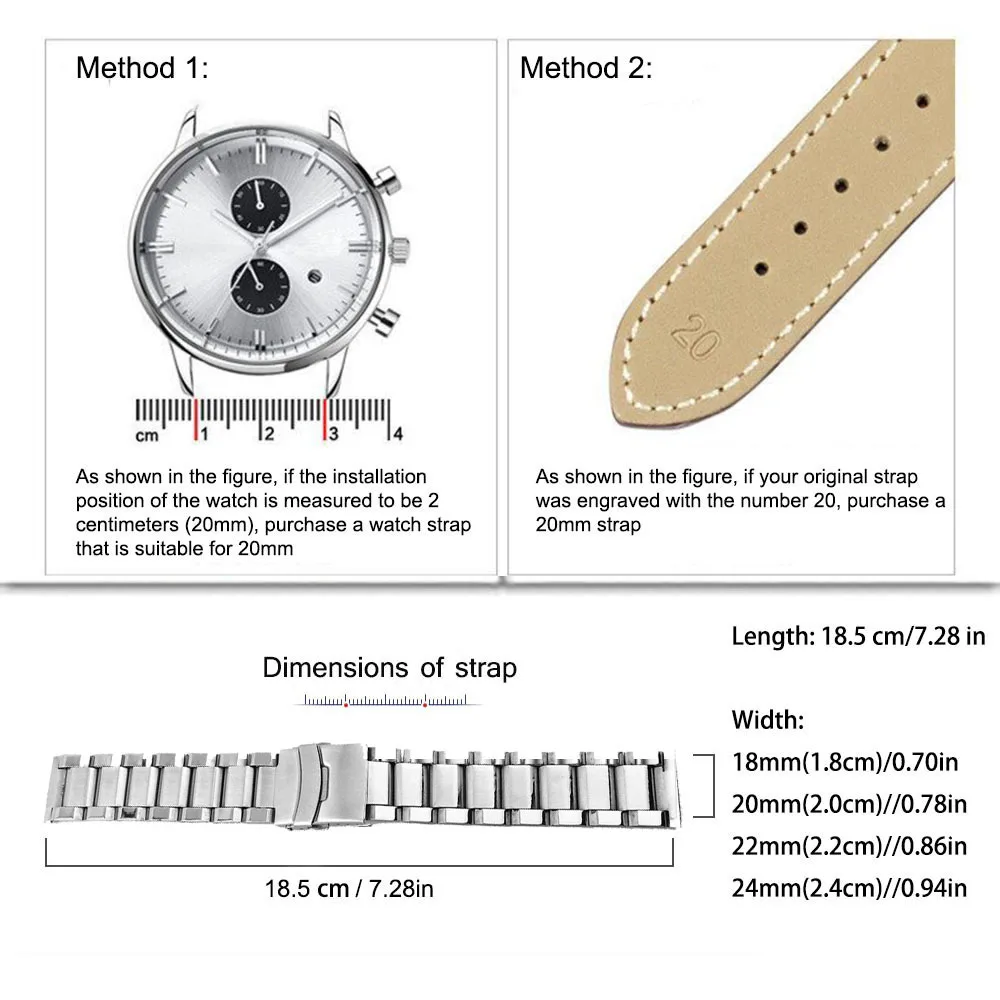 Steel Watch Band Universal Safety buckle Strap Folding Safety Buckle for Bracelet Strap18mm 20mm 22mm Watch Belt Accessories