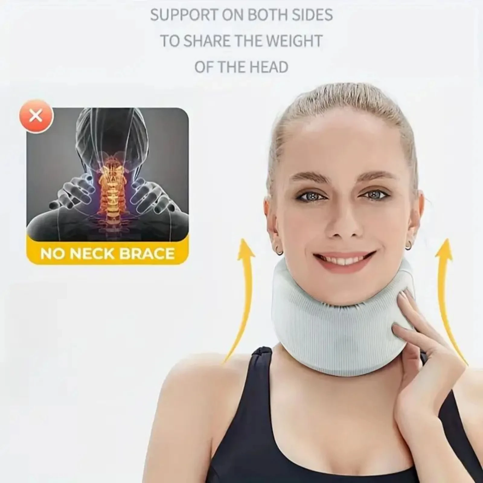 Neck Brace Neck Support Adjustable Neck Support Cervical Sponge Neck Protector for Sleep Neck Brace Breathable Neck Support image 3