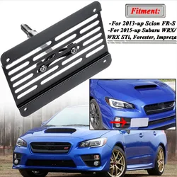 Front Bumper Tow Hook License Plate Mounting Frames Holder Relocator Bracket For Subaru WRX STI 2015-up Scion FR-S 2013-up
