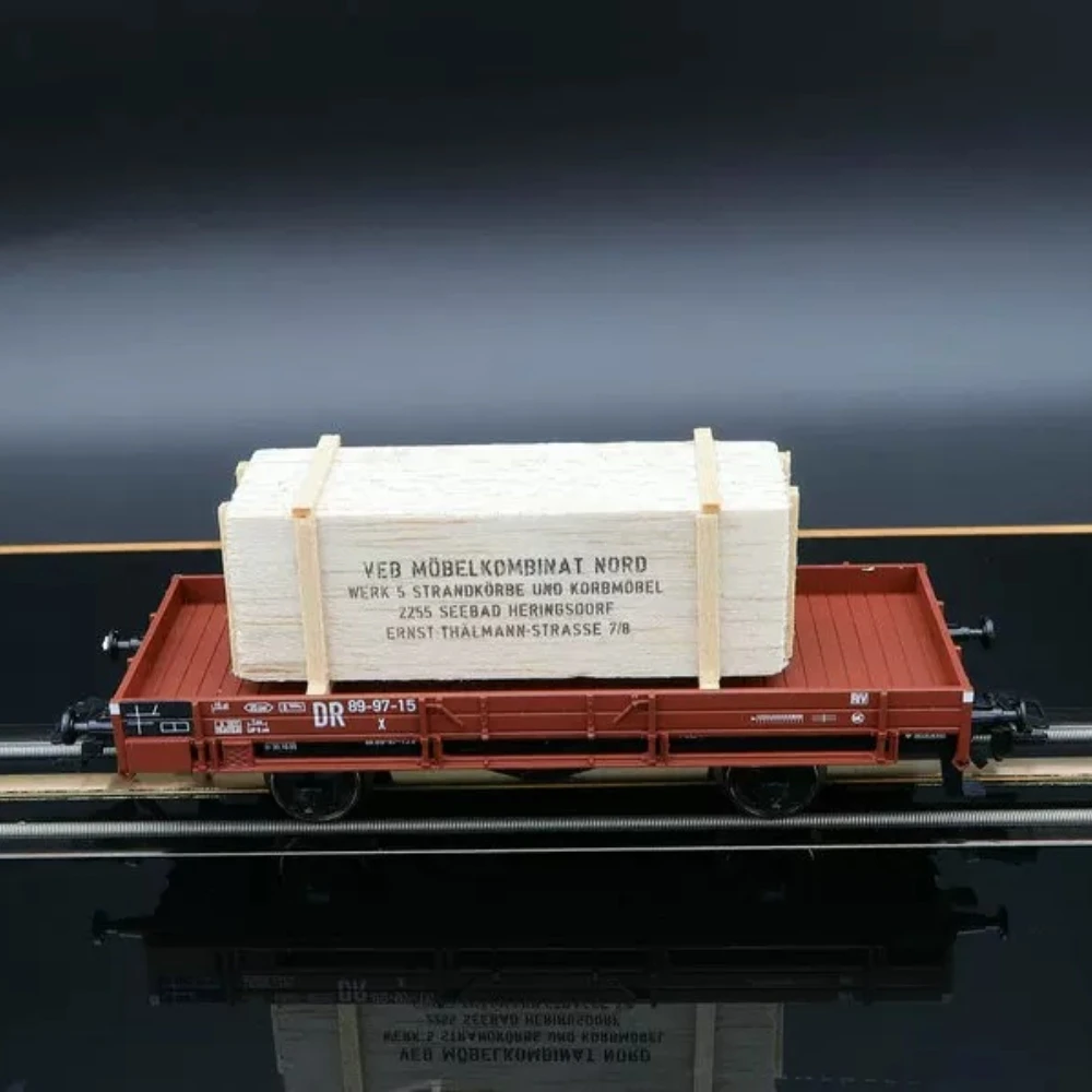 HO Type 1/87 Train Car Set 24075 Five Freight Cars Real Wood Train Model with Doors Suitable for Sand Table Scene Decoration