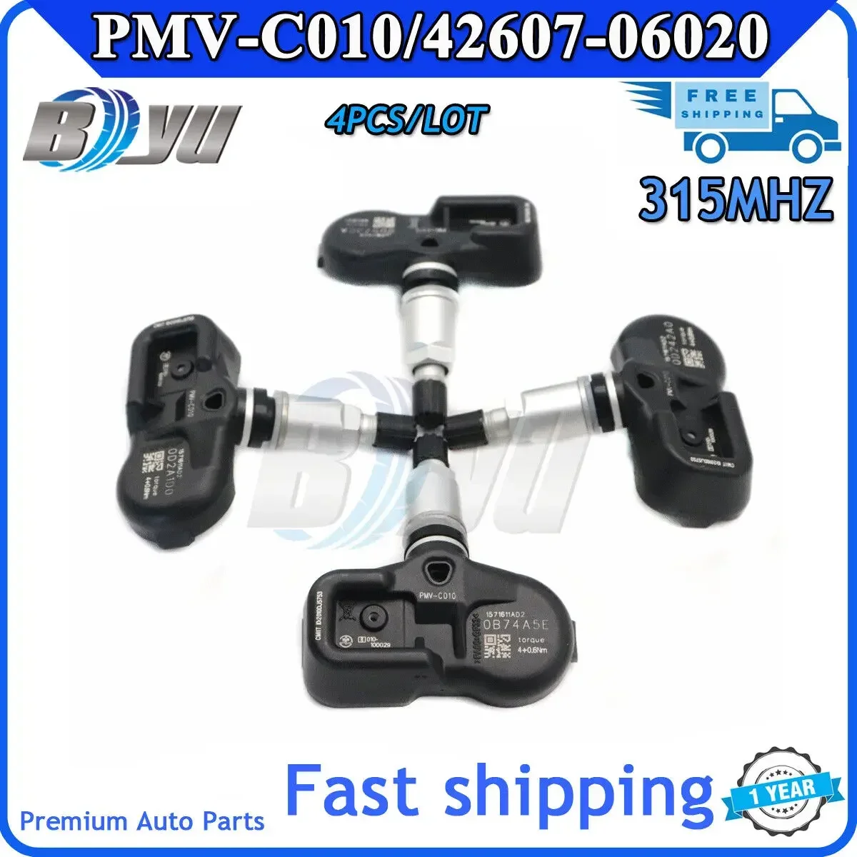 CAR 42607-06020 Tire Pressure Monitoring System For Toyota Mirai Prius C RAV4 2013-2021 TPMS Sensor 42607-06060 PMV-C010 315MHZ