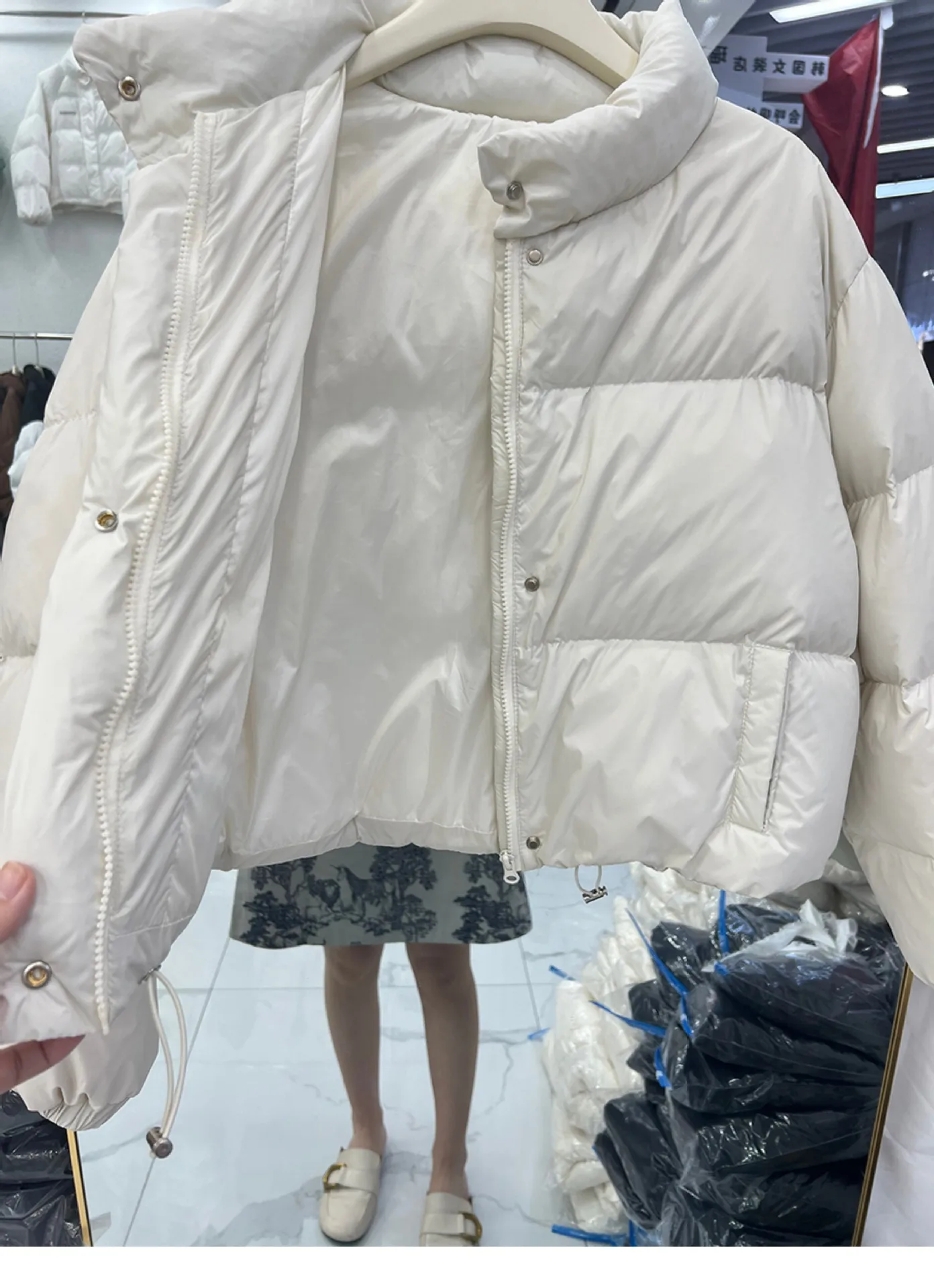 

Parkas Women Short Coats Jackets Full Sleeve Thick Warm Streetwear Stand Collar Elegant Jacket Work Coat Autumn Winter