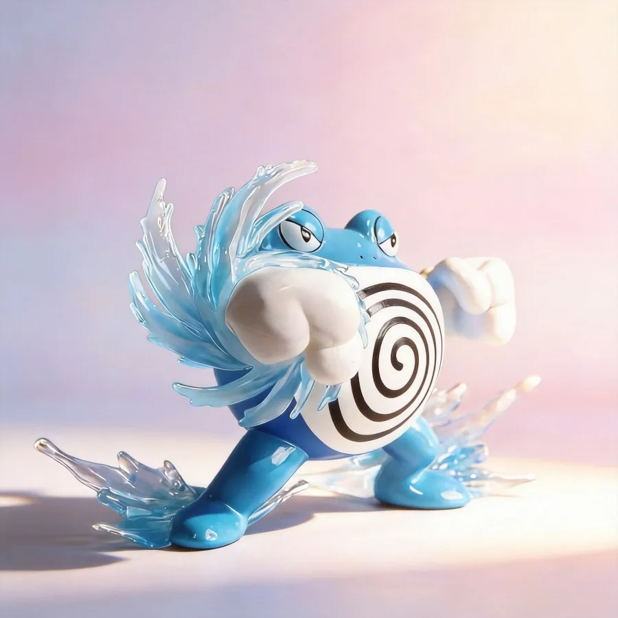 Anime Pokemon Poliwrath Figure 7cm GK Statue Collectible Model Toy Desktop Ornament for Fans Home Decoration