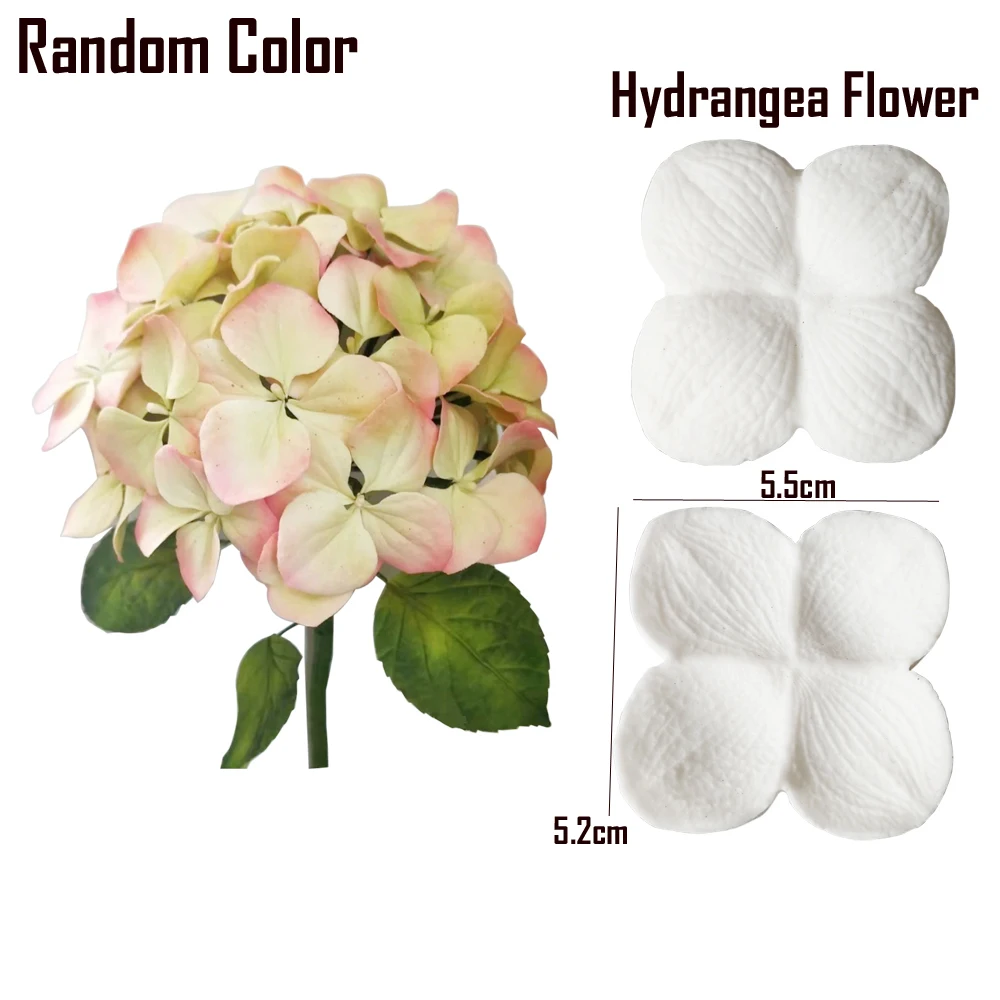 DIY Hydrangea Flower Veiner Silicone Mold Leaf Mould Petal Fondant Form Sugarcraft Candy Cake Decorating Tools Bakeware M2719