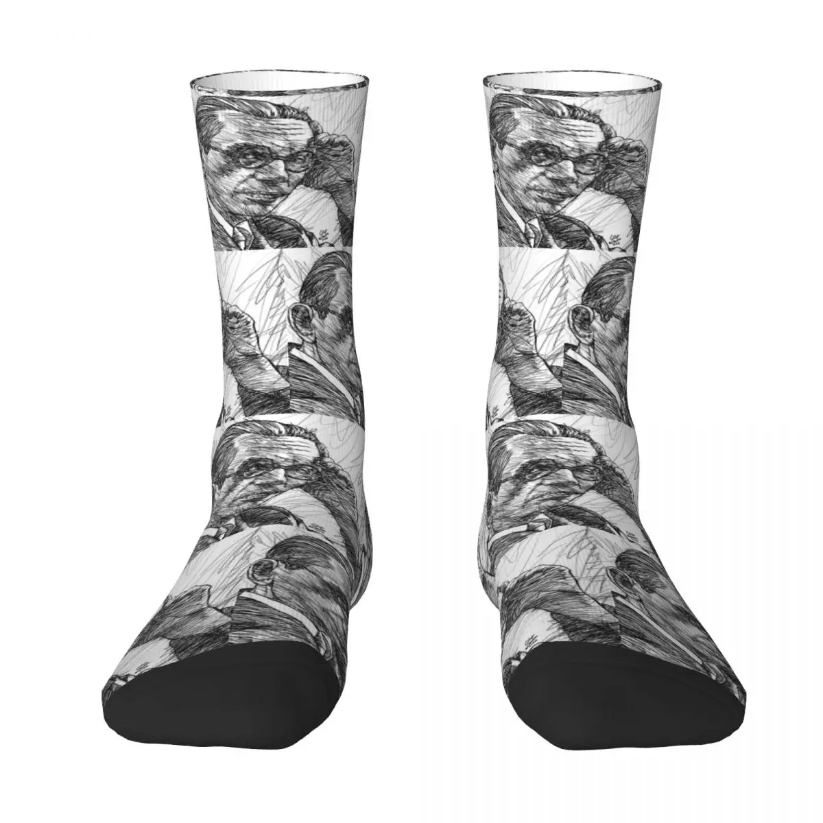 KURT GODEL Ink Portrait Unisex Winter Socks Running Happy Socks Street Style Crazy Sock