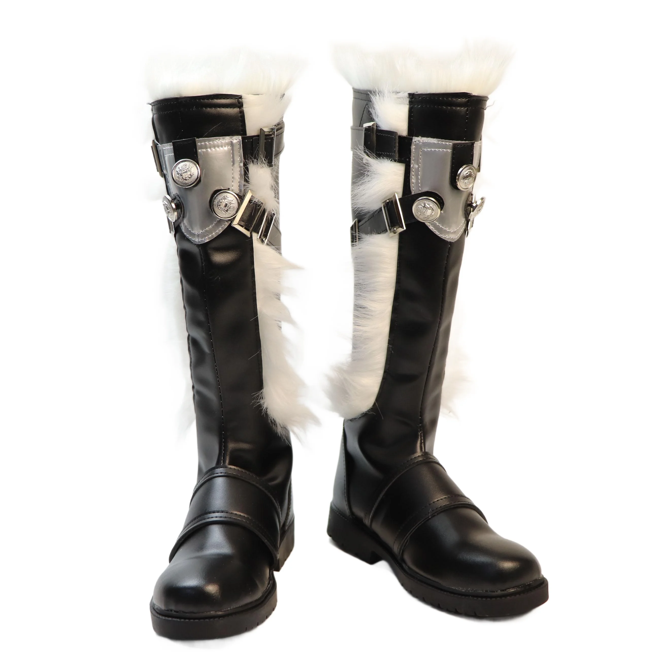 Anime Game Wuthering Waves Qiuyuan Cosplay Shoes Boots Black Long PU Leather Boots Halloween Carnival Party Props For Women Men