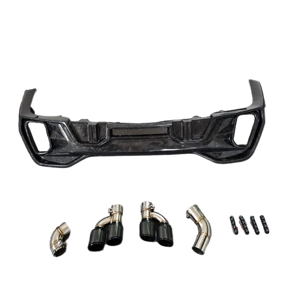 Used for BMW X6 G06 High-quality Forged Carbon Fiber LD Style Rear Bumper Diffuser Spoiler with Exhaust Nozzle Body Kit