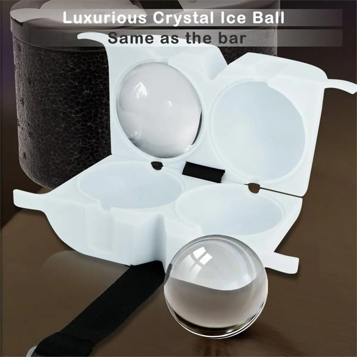 

(A61K) Высококачественная форма для льда в виде сферы для виски, 2-дюймовая большая прозрачная форма для льда, многоразовая (на 2 круглых кубика)