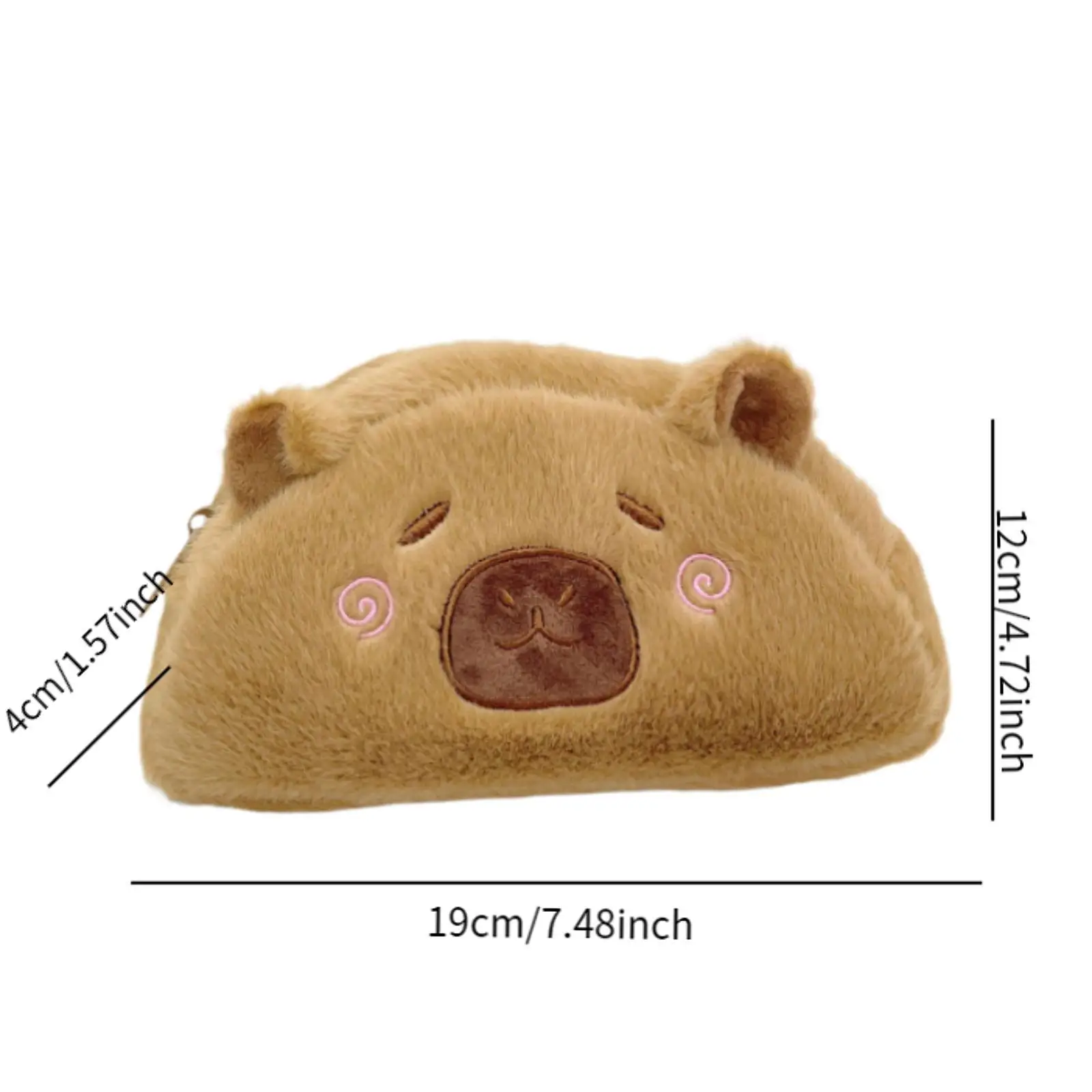 Plush Capybara Pencil Case Zipper Closure Pencil Pouch for Child Teens Girls