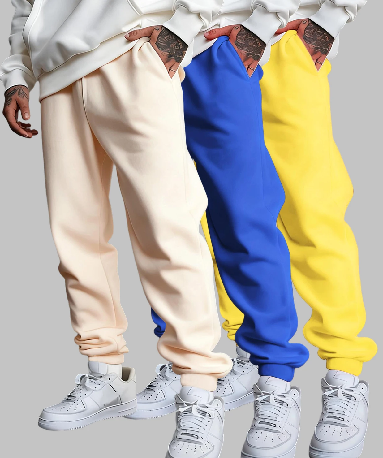 

Man Autumn Fleece Long Pants Elastic Waist Jogging Pant Warm Street Britches Soft Pocket Sportpants Casual All-MatchTrousers