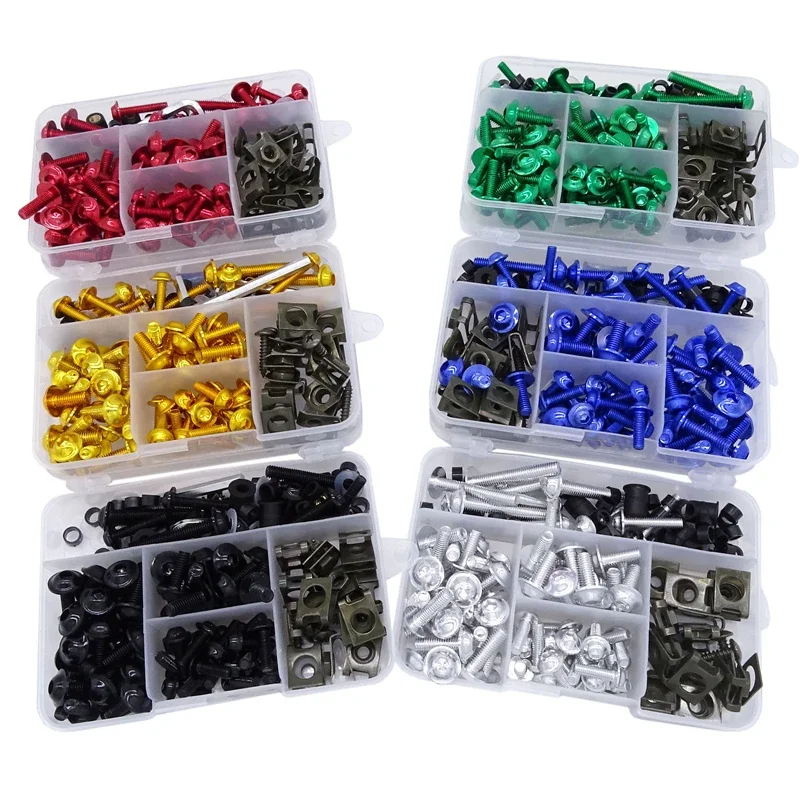 177 Pcs/Set Motorcycle Body Fastener Clips Screw Bolts Nuts Kit Fit For YAMAHA TMAX 500 T MAX 500 T MAX 500 TMAX 530 6 Colors