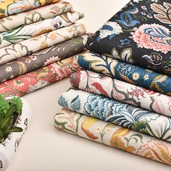 Thick Printed Cotton Linen Fabric By Meters for Upholstery Sofa Cover Pillowcase Curtain Diy Sewing Soft Wearable Cloth Flower