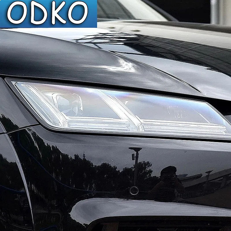 2 Pcs Car Headlight Protective Film TPU Sticker Headlamp Transparent Black For Audi TT TTS TTRS MK3 8S 2015-Present Accessories view 3