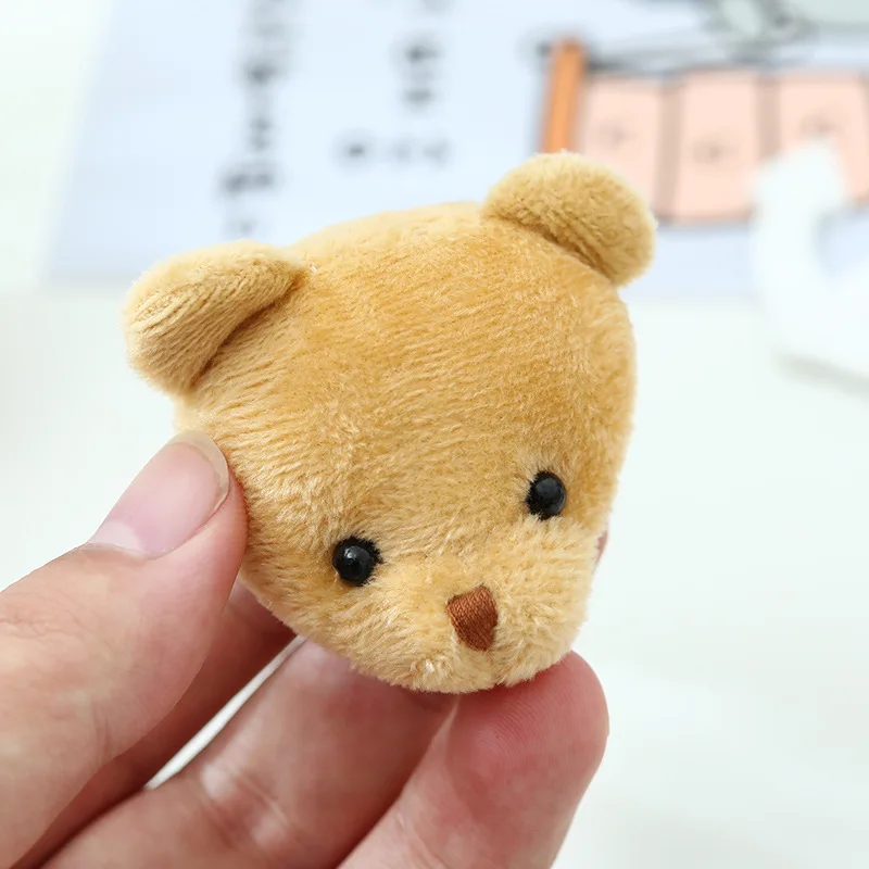 10pcs Teddy Bear Head Stuffed Toys Cute Cartoon Mini Bear Plush Dolls Animal Bear Head Doll For Girl Diy Accessories Small Gifts