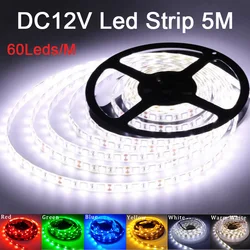 LED Strip Light 12V 5M 300 Leds SMD 5050 60Leds/m Waterproof Flexible 2835 Ribbon Tape High Quality LED Home Decoration Lights