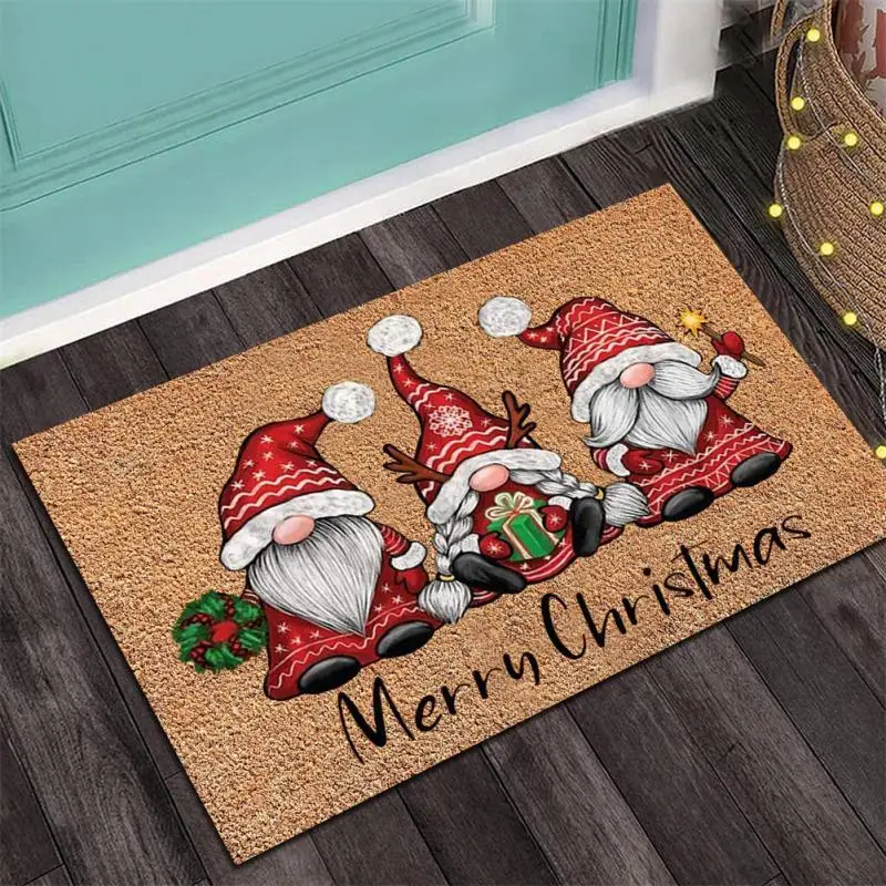 2025 Christmas Festival Decoration Front Door Carpet Indoor Outdoor Anti-Skid Mat