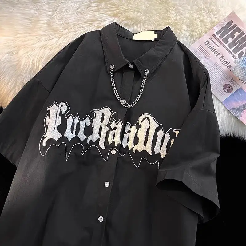 

plus Size 300 Pounds New American Trendy Loose Heavy Short Sleeve Shirt Unisex Spring Summer White Top Youth Style