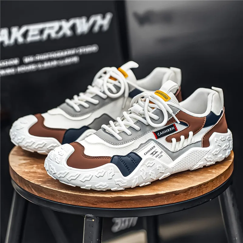 Men's Breathable Mesh Platform Sneakers Non-Slip Soft Sole Casual Shoes for Jogging Gym Walking Daily Commute Footwear