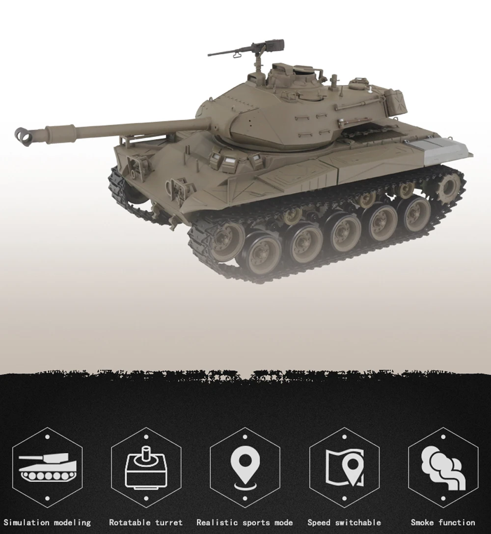 Super large 52CM M41 tank remote control tank, latest version 7.0, infrared live fire BB shooting full size remote control tank