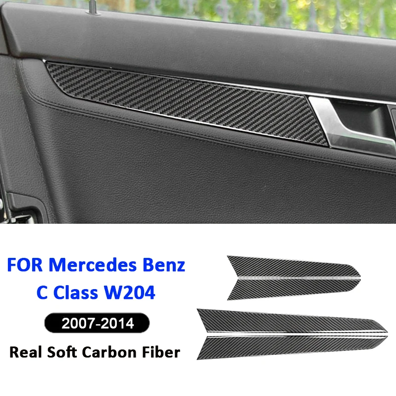 

For Mercedes Benz C Class W204 2007-2014 Carbon Fiber Car Door Armrest Panel Trim Strips Decorative Modification Sticker