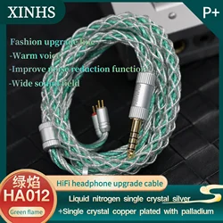 XINHS HA012 Green Flame 8-core HiFi Earphone Upgrade Cable 4.4mm Balanced Plug Suitable for For Bravery F1 AKG MK4 IEM