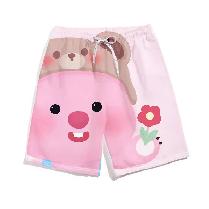 شورت نسائي Loopy Little Beaver Ruby ذو علامة تجارية مشتركة، سروال أطفال في الصيف، رسوم متحركة ورسوم متحركة حول خمسة سراويل.