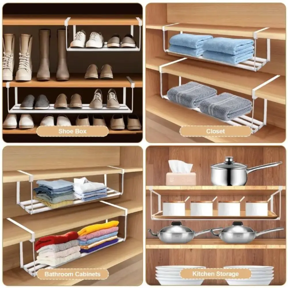Space Saving Metal Shoe Rack Extendable Adjustable Expandable Shelf Layered Shelf New Hanging Storage