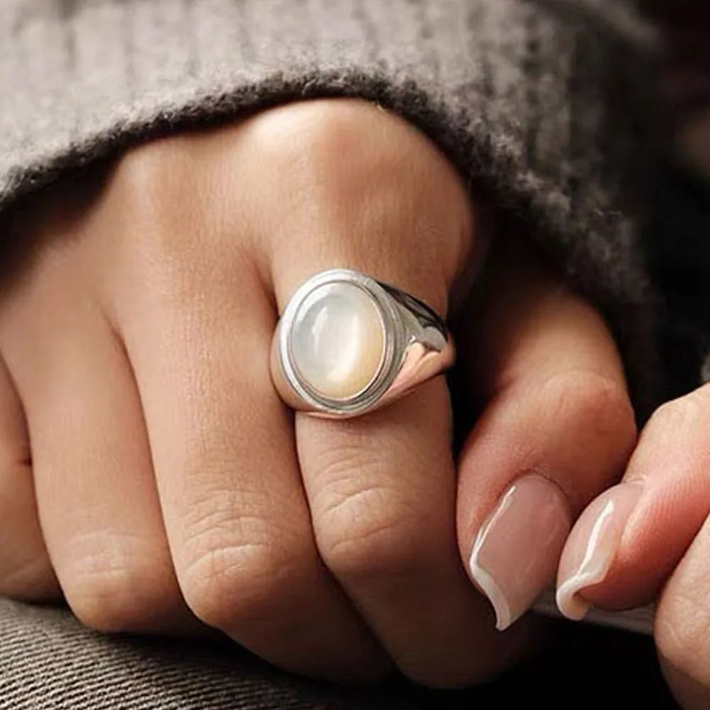 BF CLUB 925 Sterling Silver Rings For Women Girl Female Open Minimalist Retro Whith CZ Ring Creative Anillos Bague Fine Jewelry