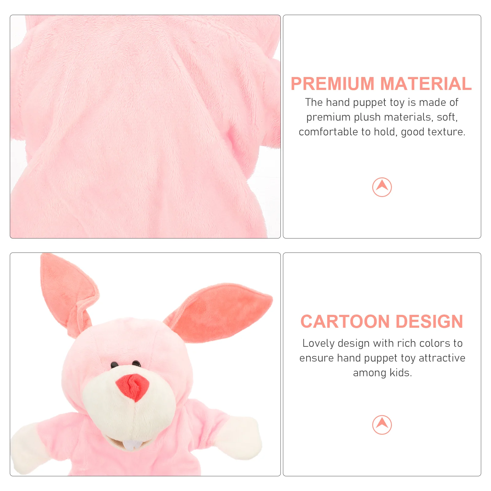 หุ่นมือการศึกษาของเล่นบ้าน Interactive Plush Bunny ของเล่นเด็กหุ่นนิ้วมือ