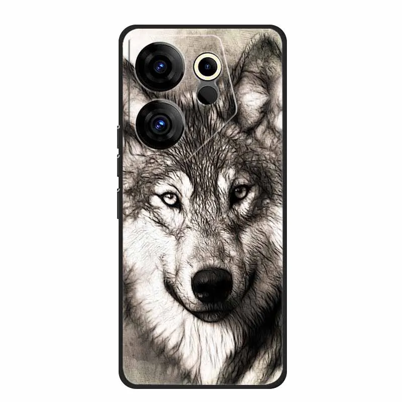 For Tecno Camon 20 Premier Case Animals Shockproof Soft Silicone TPU Phone Cover For Tecno Camon20 Premier 5G Wolf CK9n Fundas