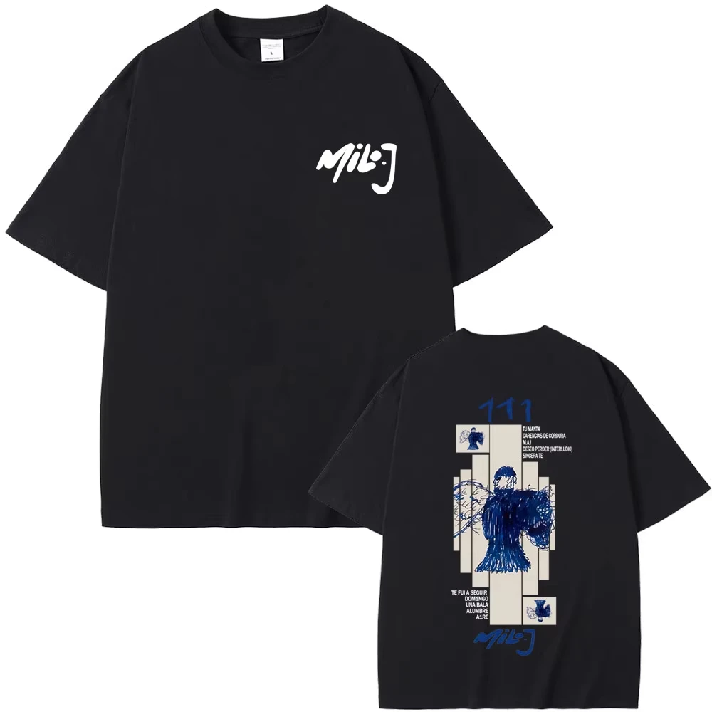 Rapper Milo J 111 Album Graphic T Shirts Men Women Hip Hop Fashion Oversized T-shirt Casual Vintage Cotton Short Sleeve T-shirts