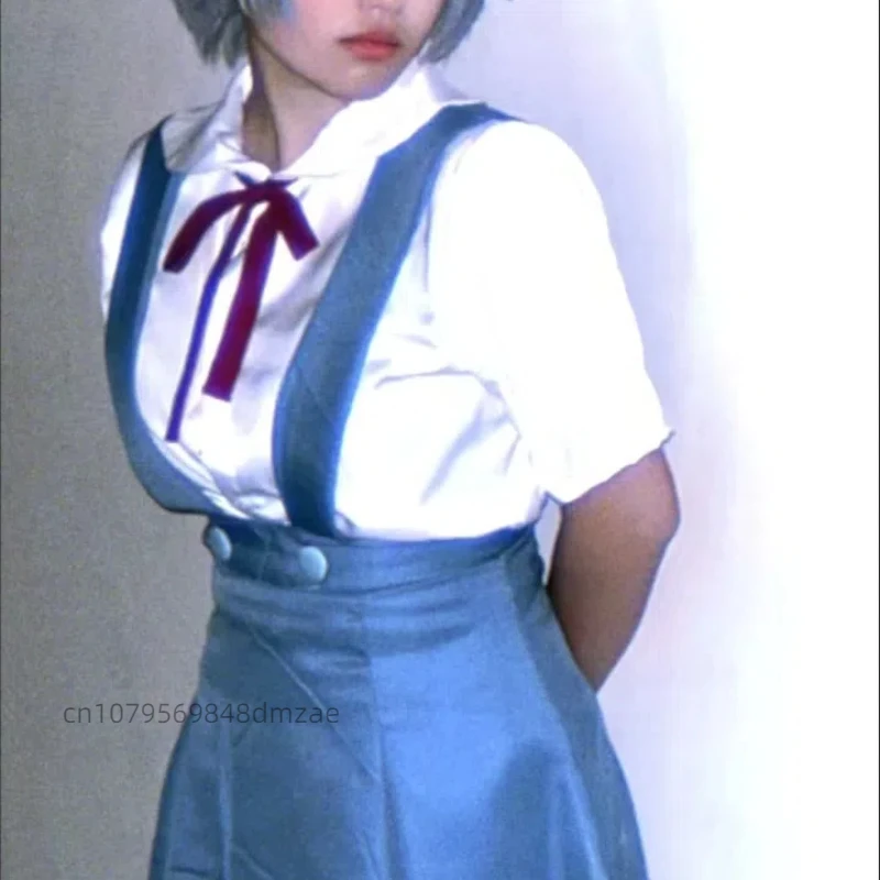 New Century Evangelion Cosplay Costume Blue and White Ayanami Asuka Cosplay Anime Costume for Girls' Holiday Gatherings