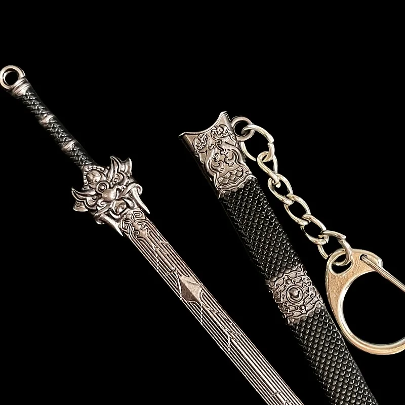 Mini ancient famous sword reverse scale Xuanyuan sword Sun Quan sword unsharpened weapon model ornament 12cm keychain
