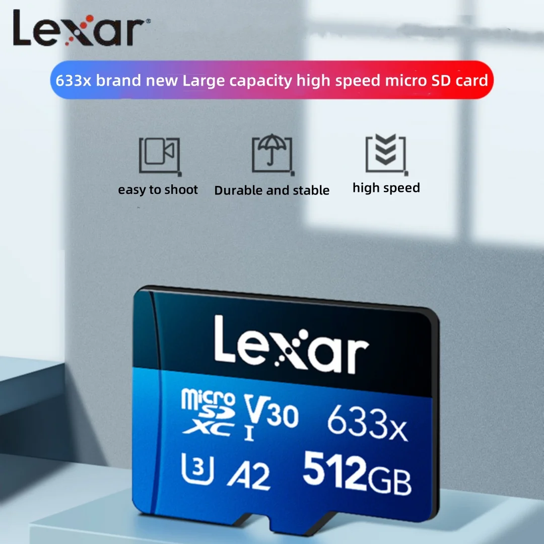 Lexar-Carte Micro SD 633x, 32 Go/64 Go/512 Go/256 Go/128 Go, A2, A1, SDHC/SDXC TF, mémoire MBumental 100