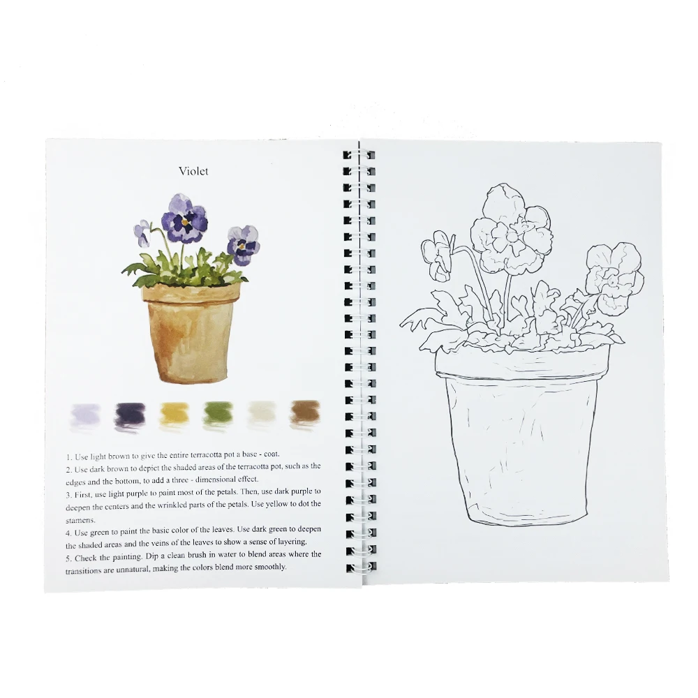 Floral Art Relax Coloring Book for Adults - Floral Painting on Thick Artist Paper | Premium Color Guide & Holiday Gift Set