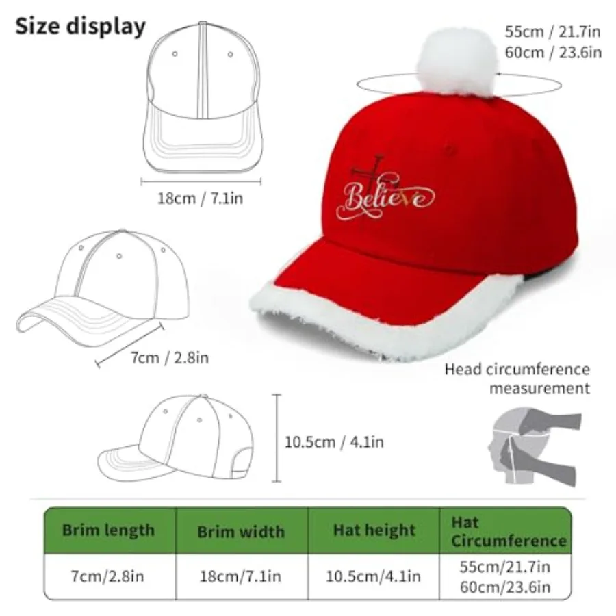 Gorra de béisbol bordada para golf y ropa casual: sombrero de algodón clásico ajustable de perfil bajo con diseño de Papá Noel rojo perfecto para