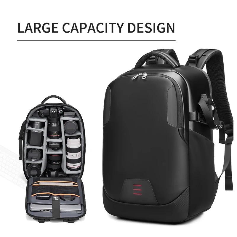 Men travel Professional SLR camera backpack With tripod bracket Detachable into a  40L travel waterproof 16 inch Laptop Backpack